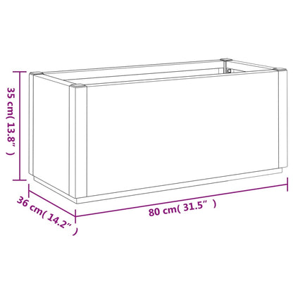 Plantenbak 80X36X35 Cm Polypropeen Donkergrijs Blauw