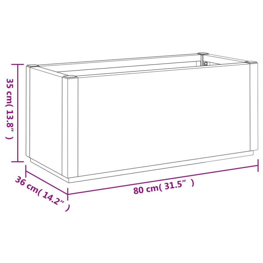 Plantenbak 80X36X35 Cm Polypropeen Donkergrijs Blauw