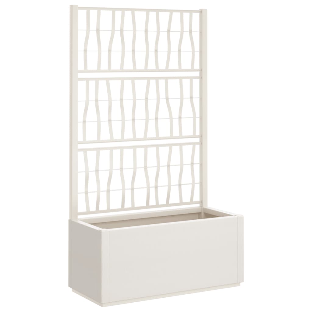 Plantenbak met latwerk 80x36x140 cm polypropeen wit