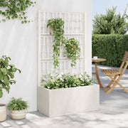 Plantenbak met latwerk 80x36x140 cm wit polypropeen