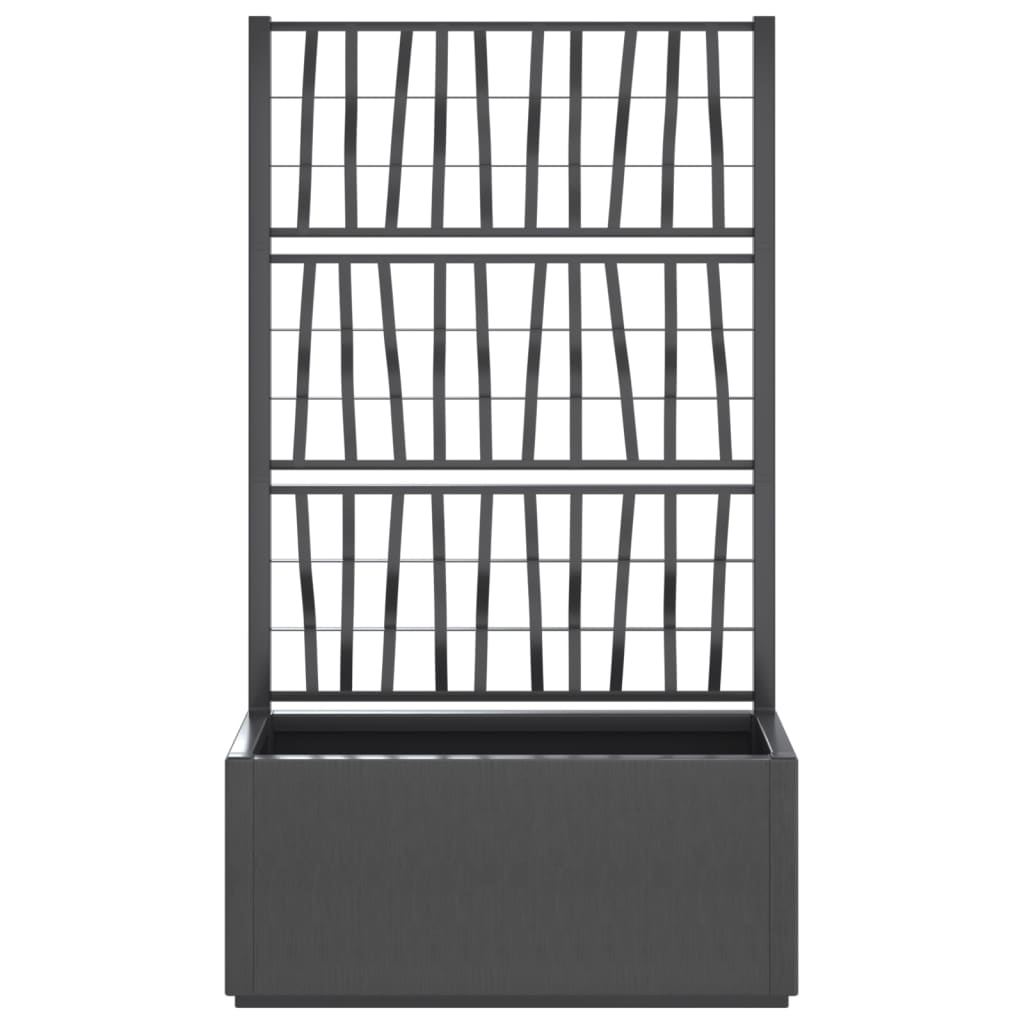 Plantenbak met latwerk 80x36x140 cm polypropeen donkergrijs