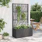 Planter with trellis 80x36x140 cm polypropylene dark grey