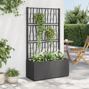 Plantenbak met latwerk 80x36x140 cm donkergrijs