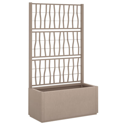 Plantenbak met latwerk 80x36x140 cm polypropeen lichtbruin