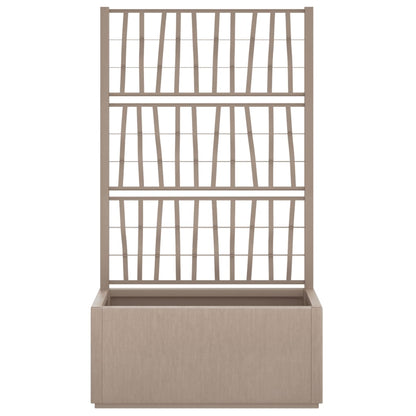 Plantenbak met latwerk 80x36x140 cm polypropeen lichtbruin