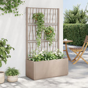 Plantenbak met latwerk 80x36x140 cm lichtbruin polypropeen