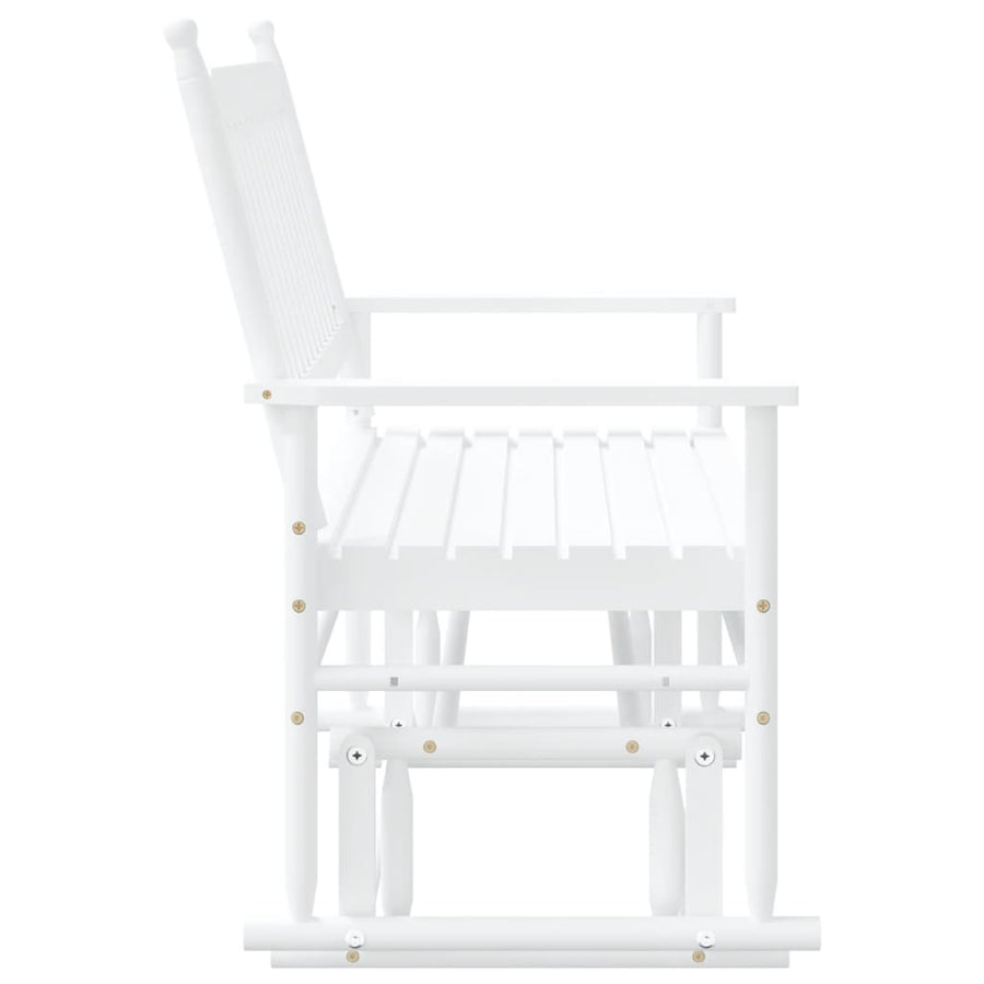 Schuifbankje 118x70x104,5 cm massief populierenhout wit
