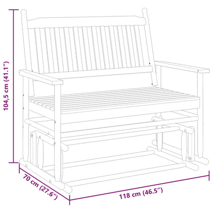 Schuifbankje 118x70x104,5 cm massief populierenhout wit
