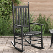 Rocking chair with curved seat solid poplar wood black