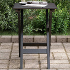 Side table foldable solid poplar wood black