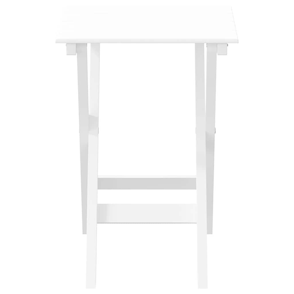 Bijzettafel Inklapbaar Massief Populierenhout Wit