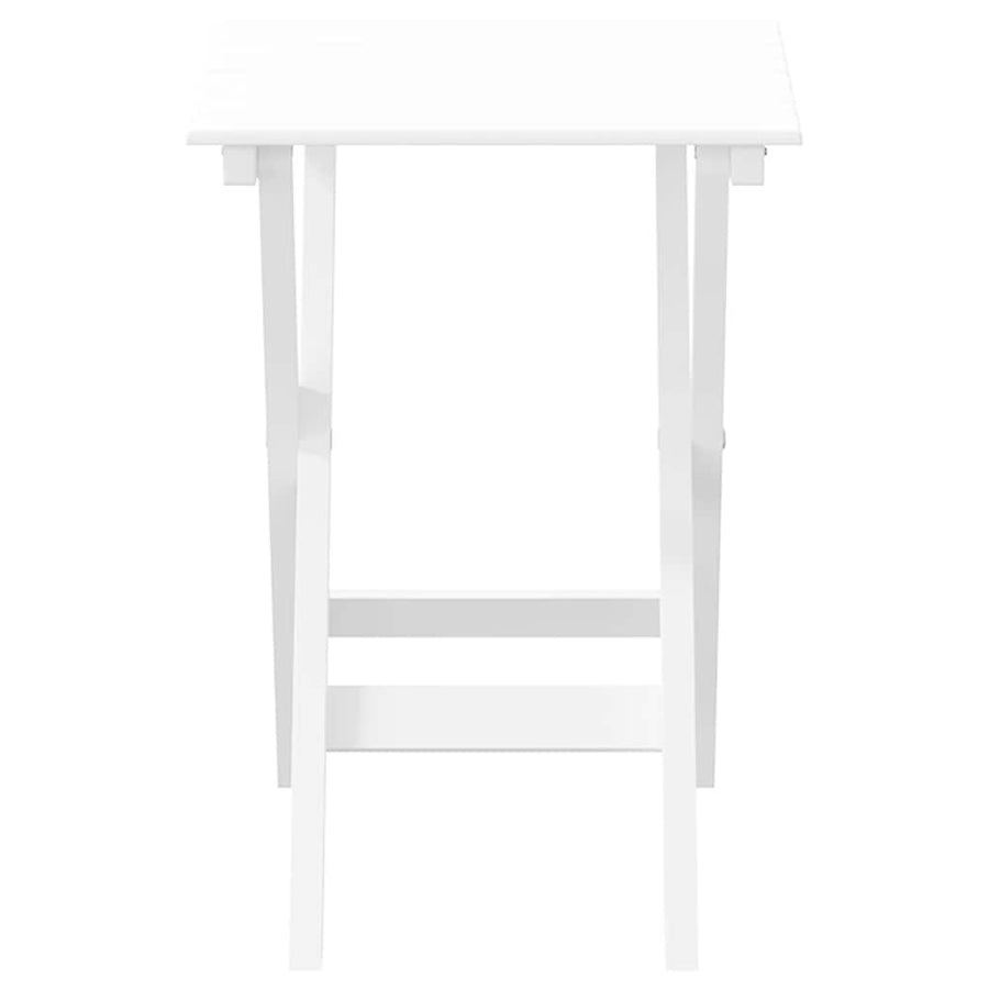 Bijzettafel Inklapbaar Massief Populierenhout Wit
