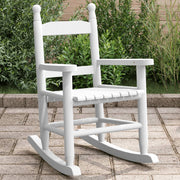 Schommelstoel kinderen massief populierenhout wit 36x46,5x57 cm