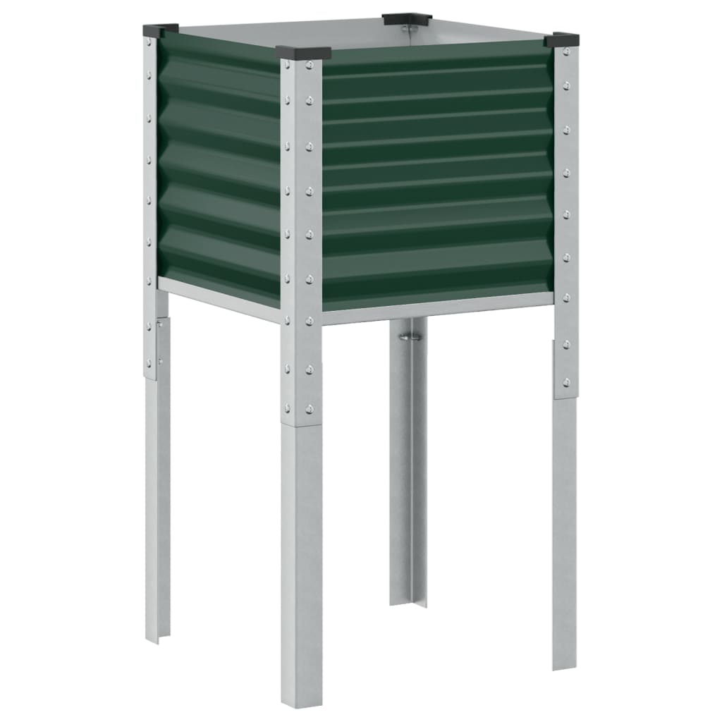 Plantenbak 45x45x88 cm staal groen