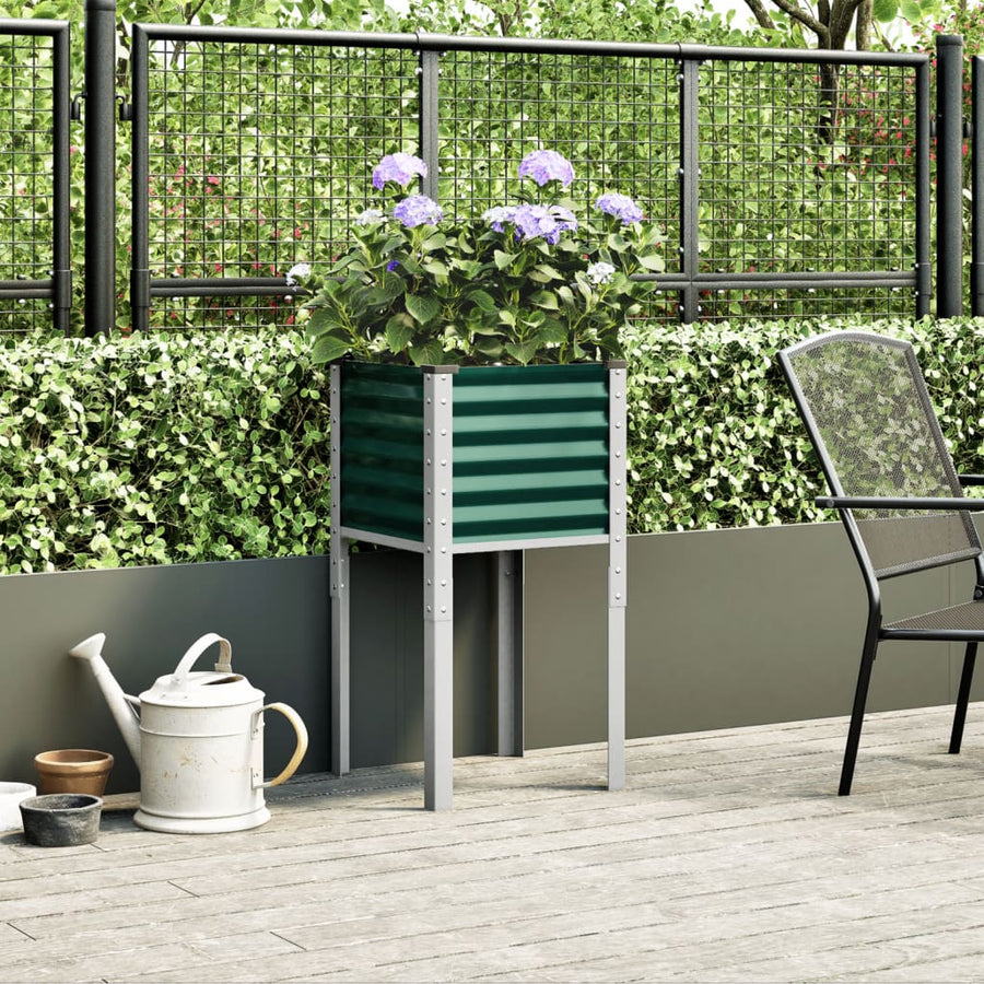Plantenbak 45x45x88 cm staal groen