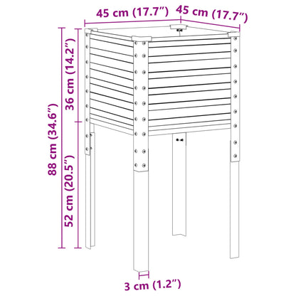 Plantenbak 45x45x88 cm staal grijs