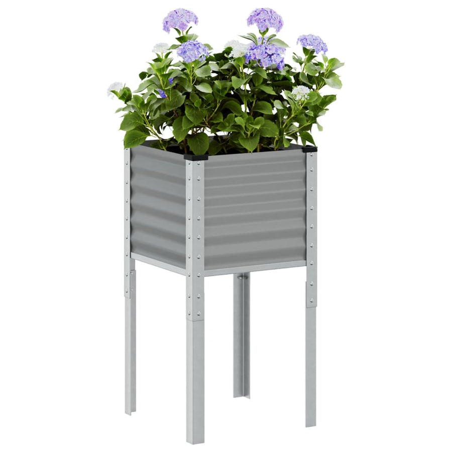 Plantenbak 45x45x88 cm staal grijs