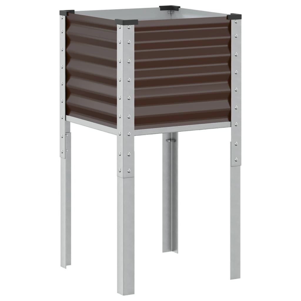 Plantenbak 45x45x88 cm staal bruin