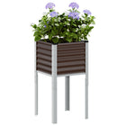 Planter Brown 45x45x88 cm Steel