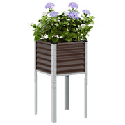 Plantenbak 45x45x88 cm staal bruin