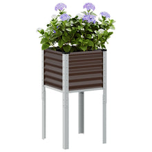 Plantenbak 45x45x88 cm staal bruin