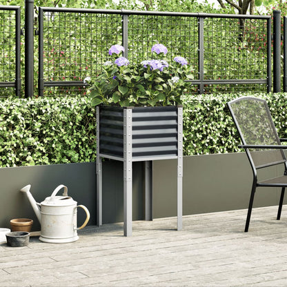 Plantenbak 45x45x88 cm staal antracietkleurig