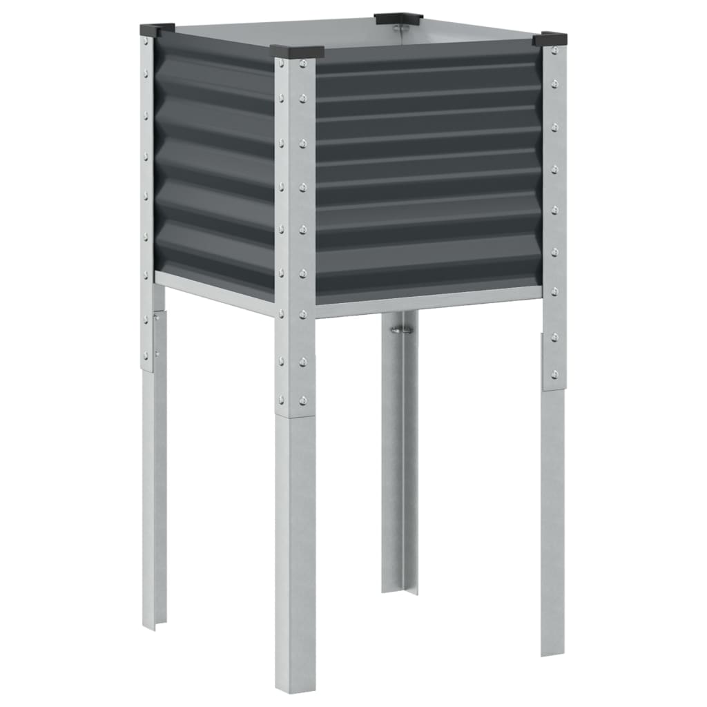 Plantenbak 45x45x88 cm staal antracietkleurig