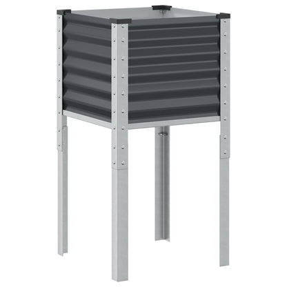 Plantenbak 45x45x88 cm staal antracietkleurig