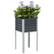 Plantenbak 45x45x88 cm staal antracietkleurig