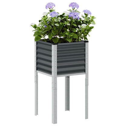 Plantenbak 45x45x88 cm staal antracietkleurig