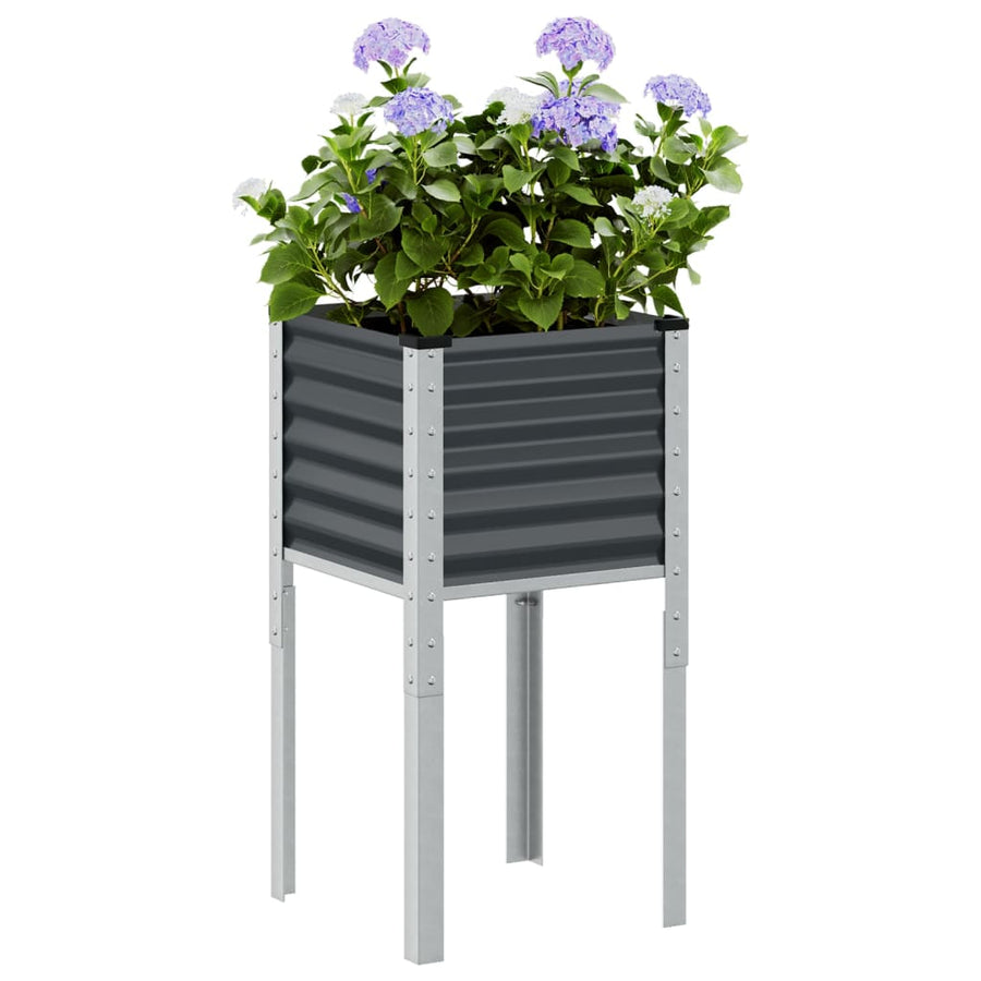 Plantenbak 45x45x88 cm staal antracietkleurig