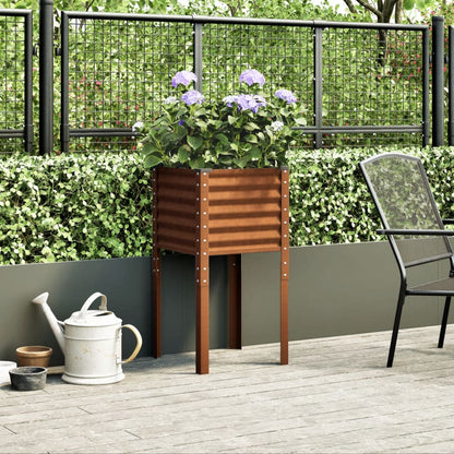 Plantenbak 45x45x88 cm weervast staal