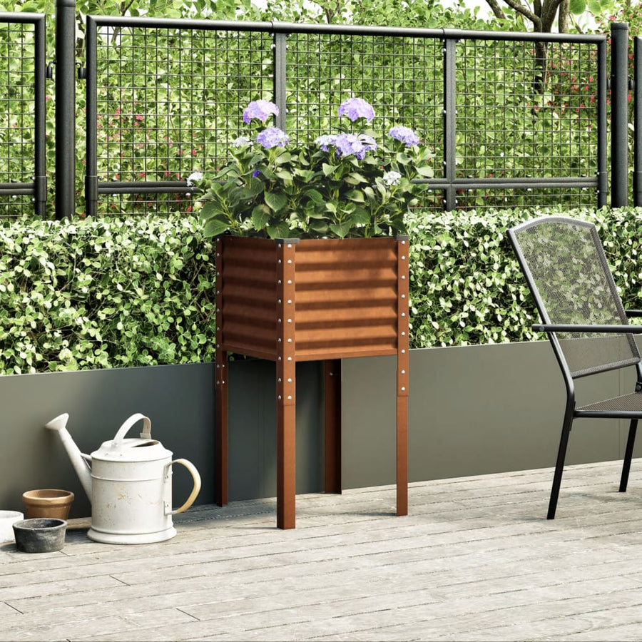 Plantenbak 45x45x88 cm weervast staal