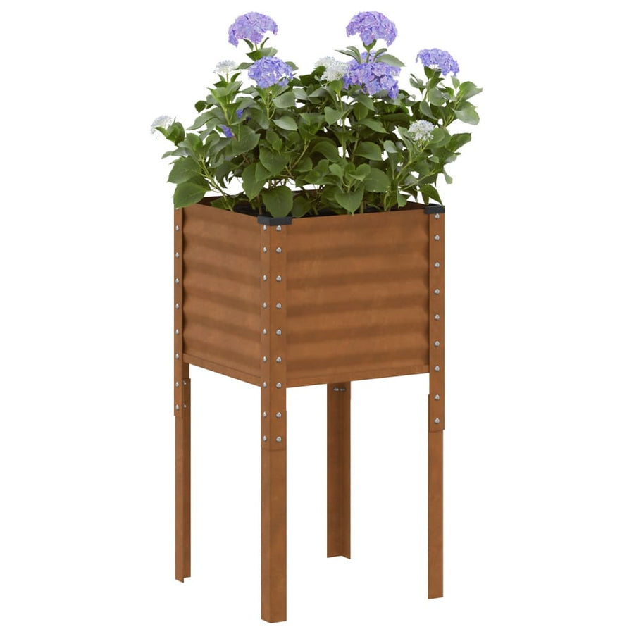 Plantenbak 45x45x88 cm weervast staal