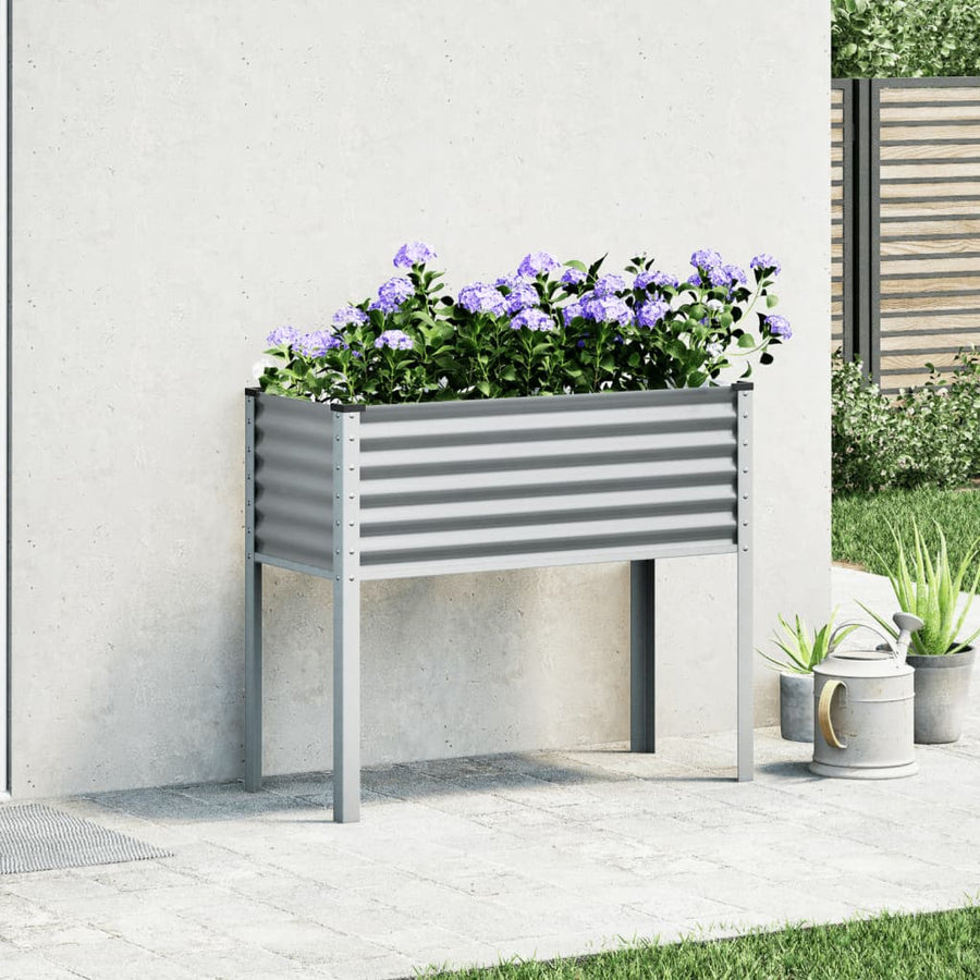 Plantenbak 100x41x90 cm staal grijs