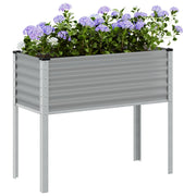 Plantenbak staal grijs 100x41x90 cm