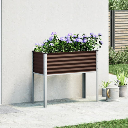 Plantenbak 100x41x90 cm staal bruin