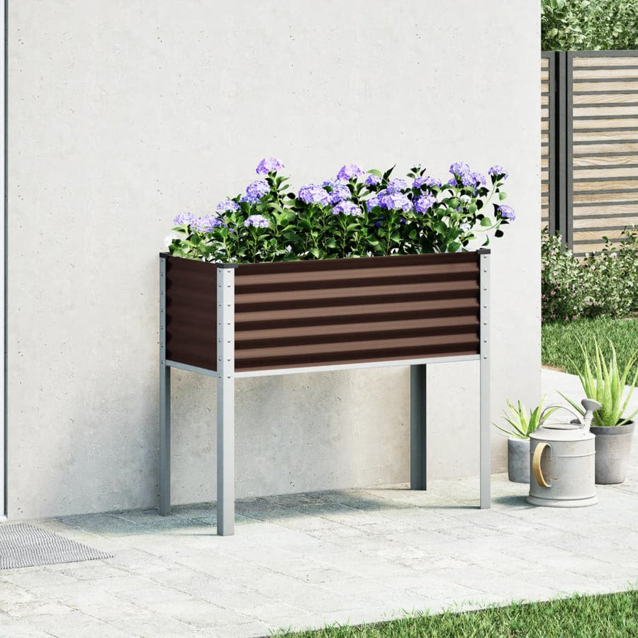 Plantenbak 100x41x90 cm staal bruin