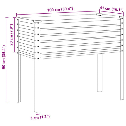 Plantenbak 100x41x90 cm staal bruin
