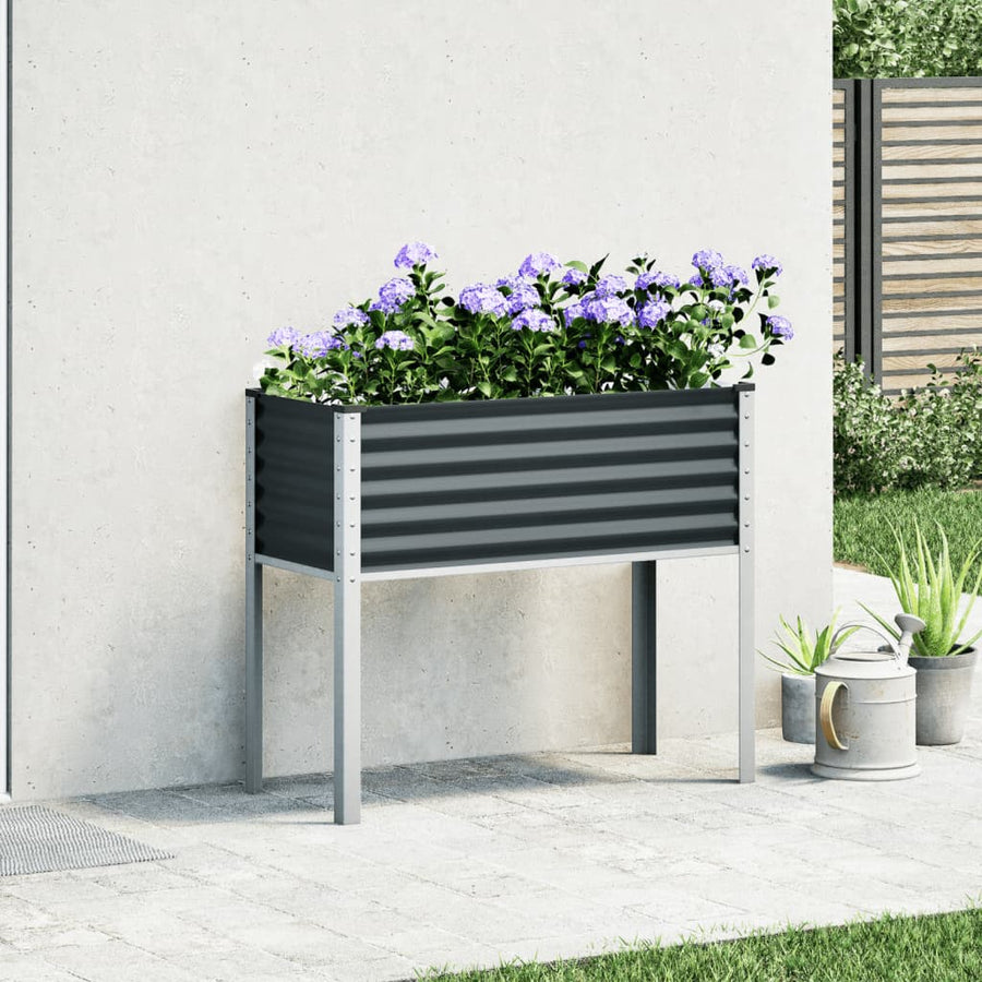 Plantenbak 100x41x90 cm staal antracietkleurig