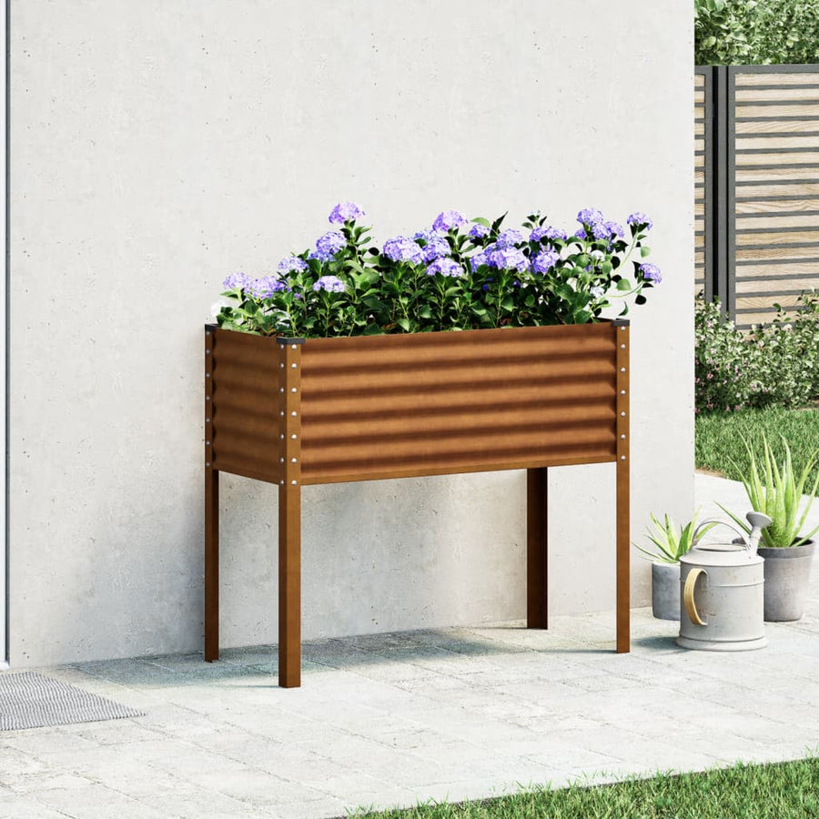 Plantenbak 100x41x90 cm weervast staal