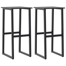 Barkrukken 2 st 38x38x80 cm gepoedercoat staal zwart