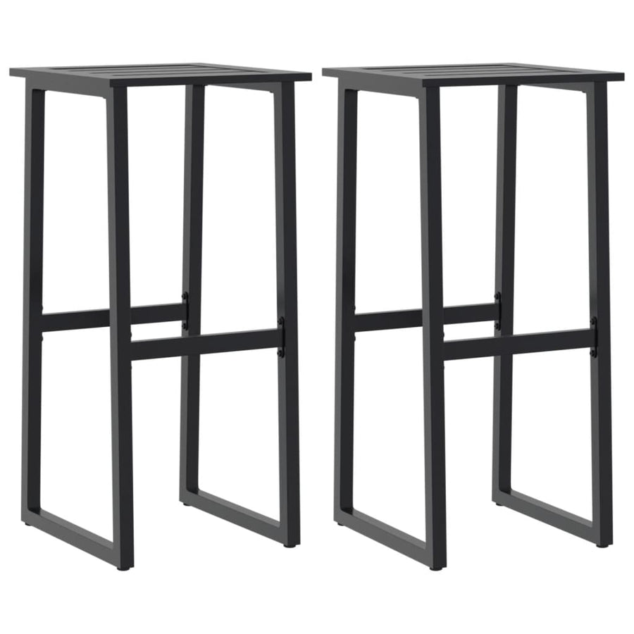 Barkrukken 2 st 38x38x80 cm gepoedercoat staal zwart