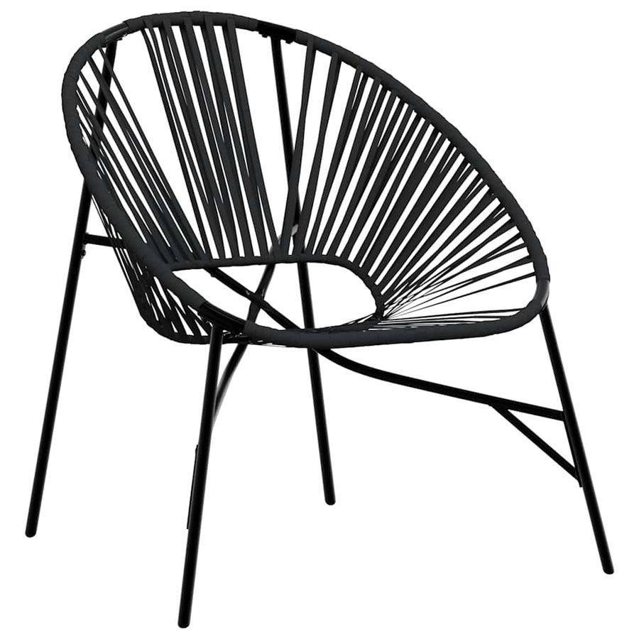 Tuinei Stoel Poly Rattan Zwart