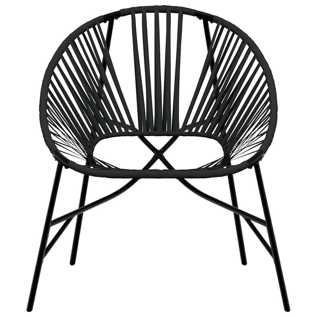Tuinei Stoel Poly Rattan Zwart