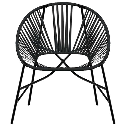Tuinei Stoel Poly Rattan Zwart