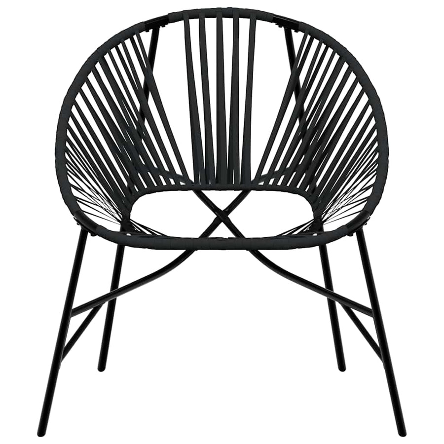 Tuinei Stoel Poly Rattan Zwart