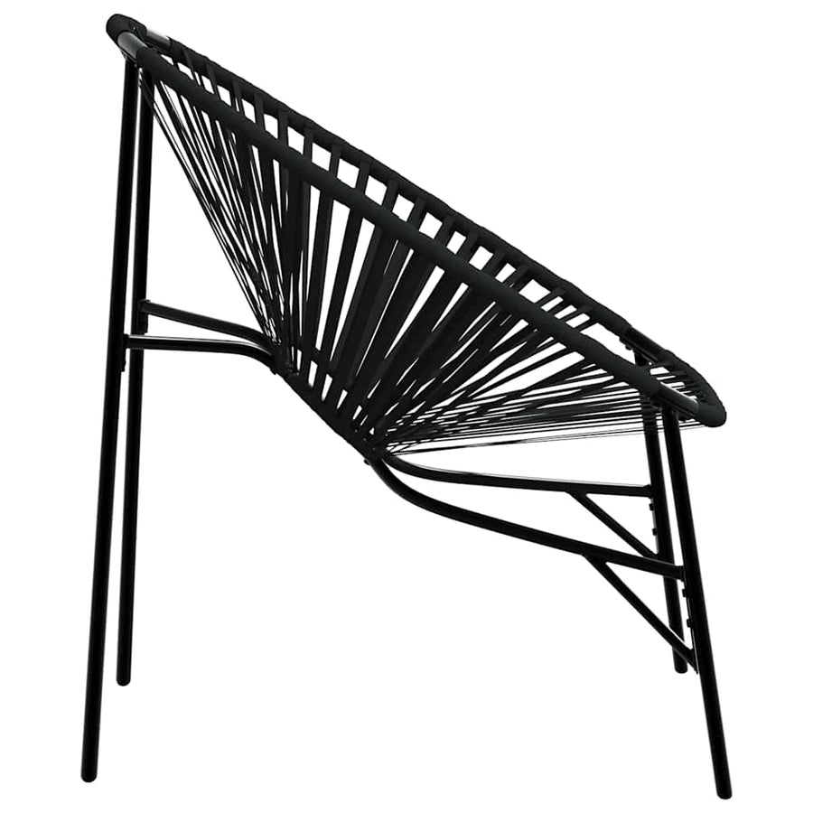 Tuinei Stoel Poly Rattan Zwart