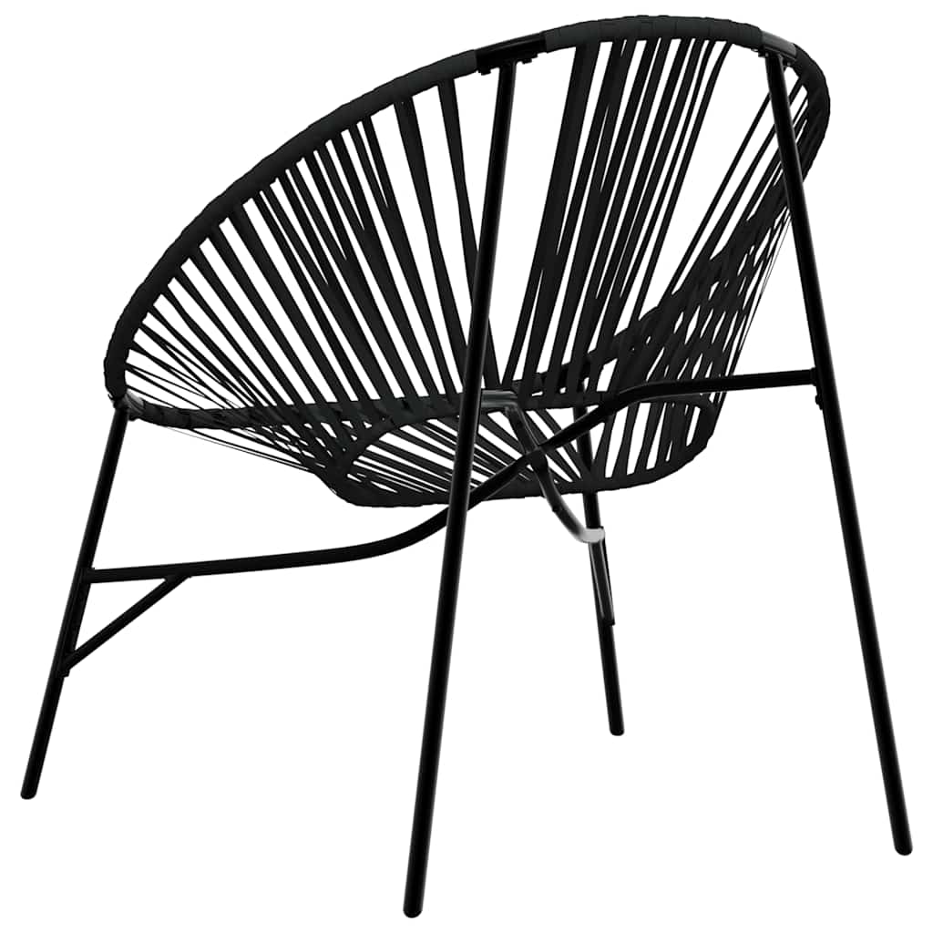 Tuinei Stoel Poly Rattan Zwart