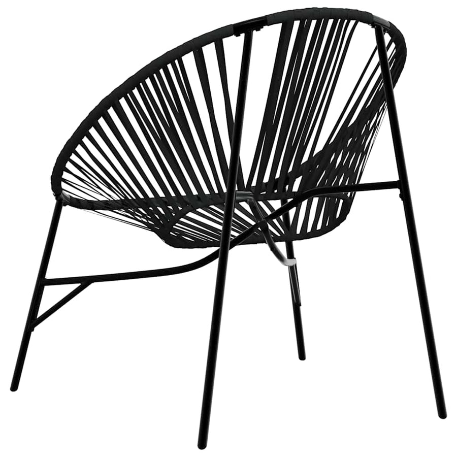 Tuinei Stoel Poly Rattan Zwart